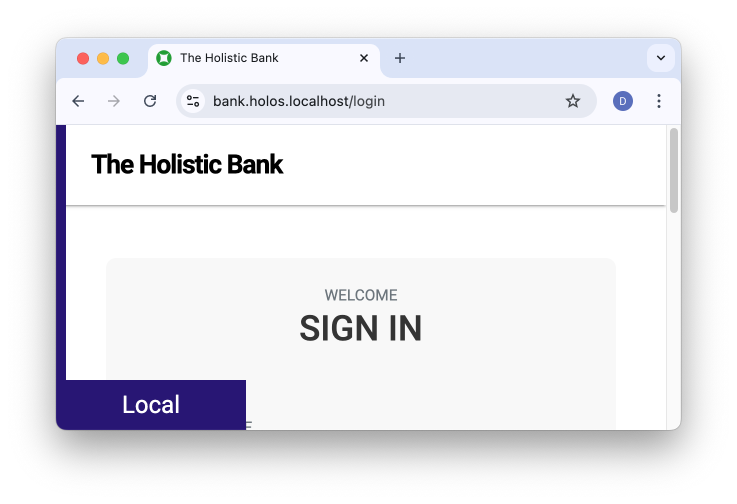 bank-frontend login page